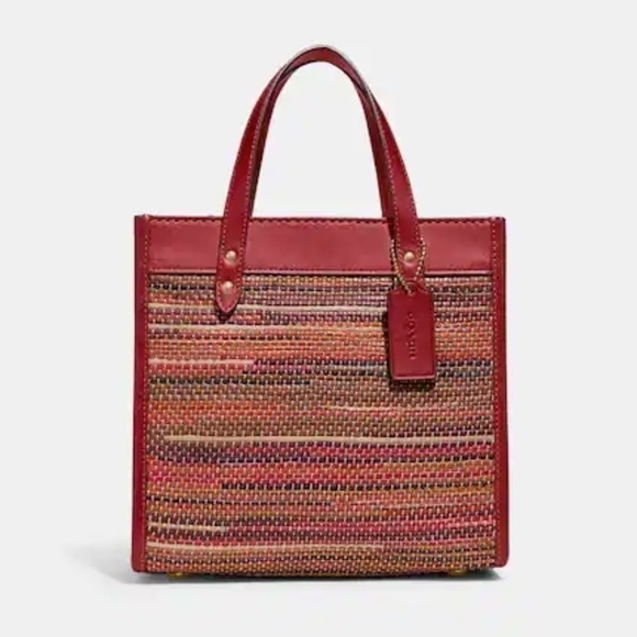 Coach Field Tote 22 in Woven Leather NWT - Picture 4 of 9